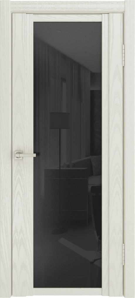 Межкомнатная дверь со стеклом QDO X Бьянко Шпон (Мильяна)