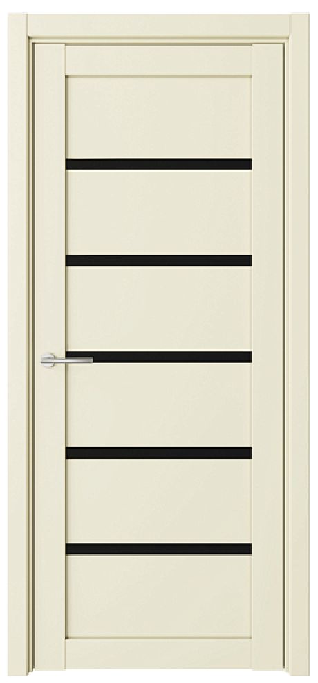 Межкомнатная дверь со стеклом Вена Ваниль Vinyl Стекло черное (ALBERO)