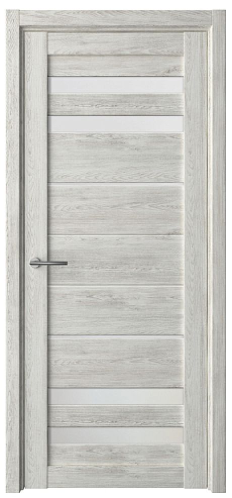 Межкомнатная дверь со стеклом Пекин Дуб нордик Эко-шпон Стекло мателюкс (ALBERO)