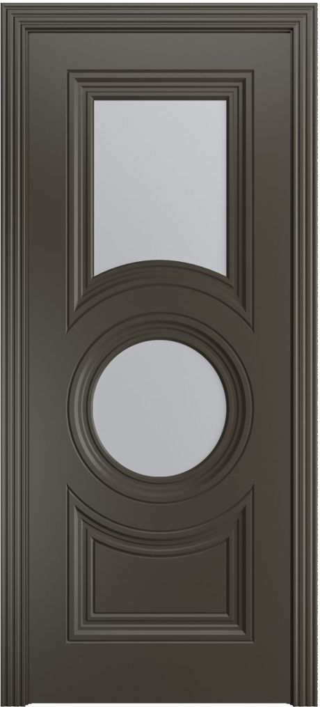 Межкомнатная дверь со стеклом Адриана-Ф Премиум Гриджио Эмаль (Мильяна)