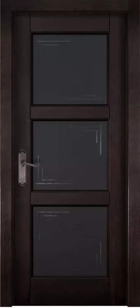 Межкомнатная дверь со стеклом Турин Венге Массив ольхи (ОКА)