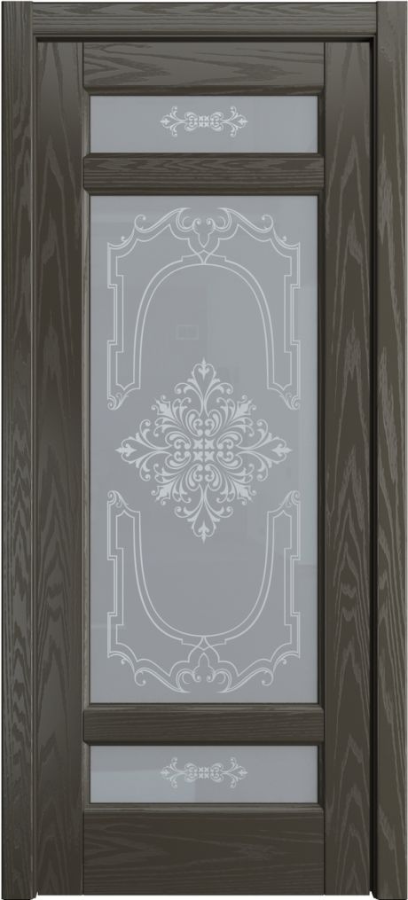 Межкомнатная дверь со стеклом Клариса Гриджио Шпон (Мильяна)