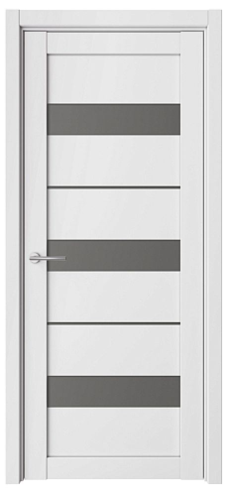 Межкомнатная дверь со стеклом Прага Белый Vinyl Стекло графитовое (ALBERO)