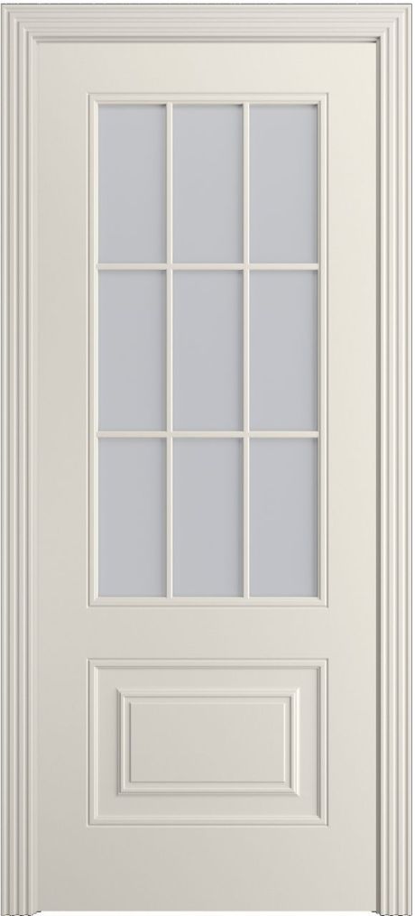 Межкомнатная дверь со стеклом Версаль-1Ф Loft (9) Бежевый Эмаль (Мильяна)