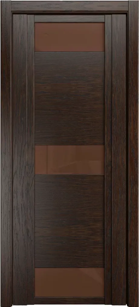 Межкомнатная дверь со стеклом QDO R Дуб коньячный Шпон (Мильяна)