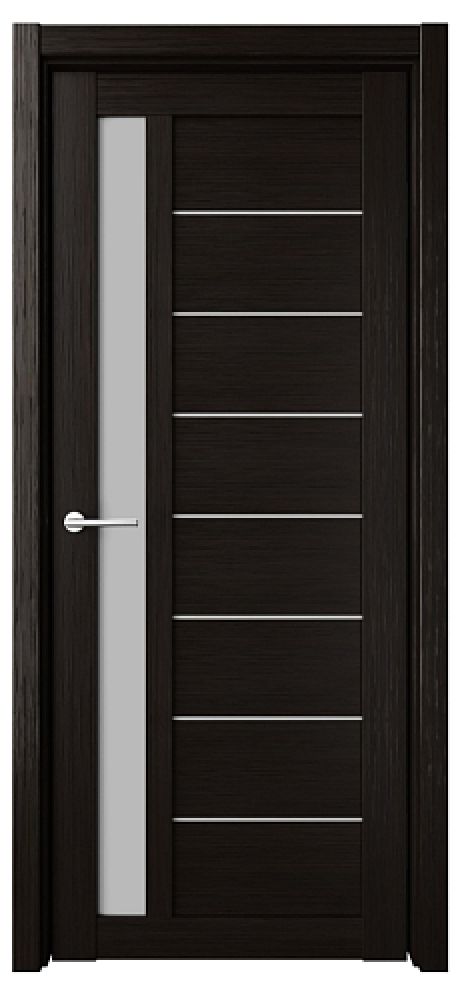 Межкомнатная дверь со стеклом Севилья Темный кипарис Эко-шпон Стекло мателюкс (ALBERO)