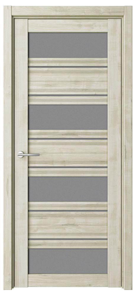 Межкомнатная дверь со стеклом Монтана Кремовый Soft Touch Стекло графитовое (ALBERO)