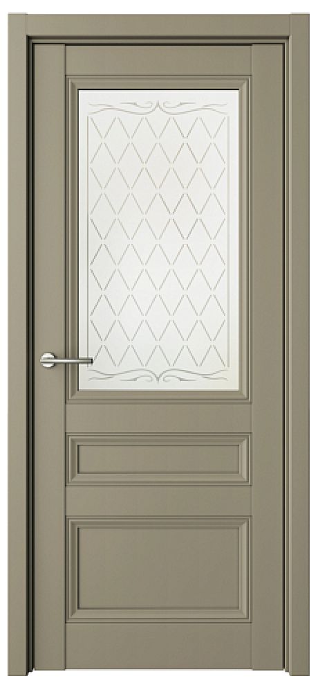 Межкомнатная дверь со стеклом Византия Серый Vinyl Стекло мателюкс "Титул серый" (ALBERO)