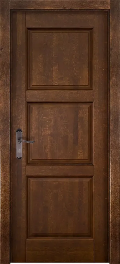 Глухая межкомнатная дверь Турин Античный орех Массив ольхи (ОКА)