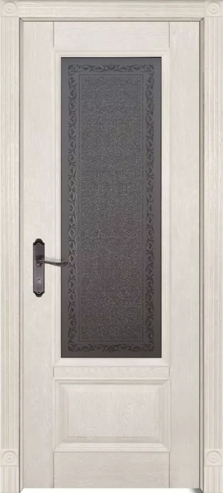 Межкомнатная дверь со стеклом Аристократ №4 Слоновая кость Массив ольхи (ОКА)