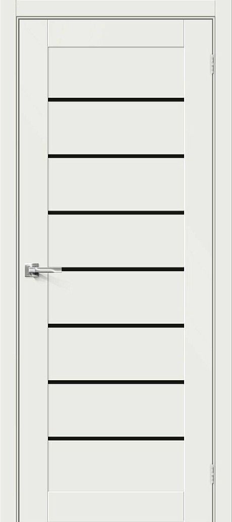 Межкомнатная дверь остекленная Браво-22 White Matt (Mr.wood)