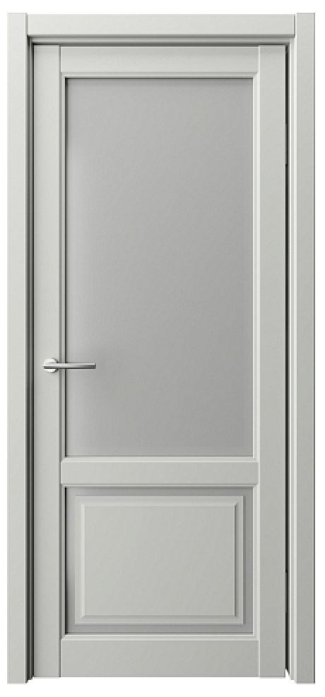 Межкомнатная дверь со стеклом Афина-1 Платина Vinyl Стекло мателюкс (ALBERO)