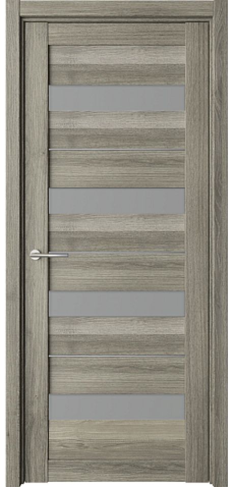 Межкомнатная дверь со стеклом Барселона Пепельный ясень Эко-шпон Стекло мателюкс (ALBERO)