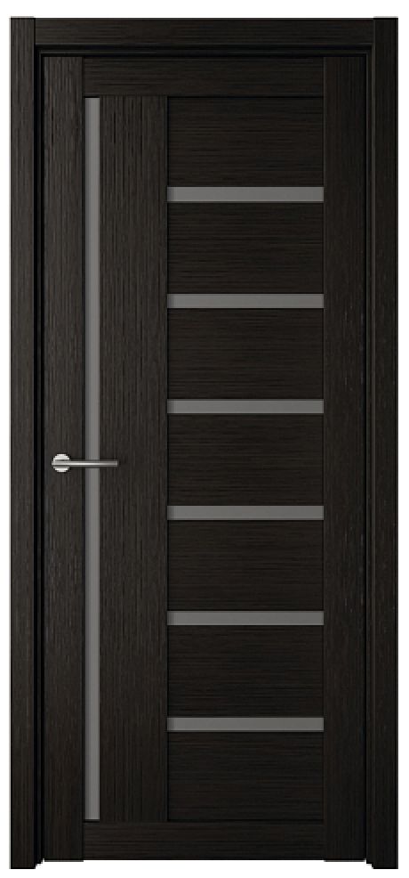 Межкомнатная дверь со стеклом Мадрид Темный кипарис Эко-шпон Стекло графитовое (ALBERO)