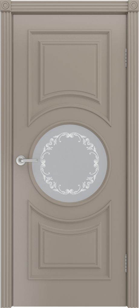 Межкомнатная дверь со стеклом Адриана 4 Латте Эмаль (Мильяна)