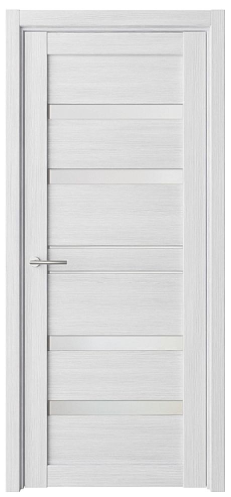 Межкомнатная дверь со стеклом Дрезден Кедр снежный Эко-шпон Стекло мателюкс (ALBERO)