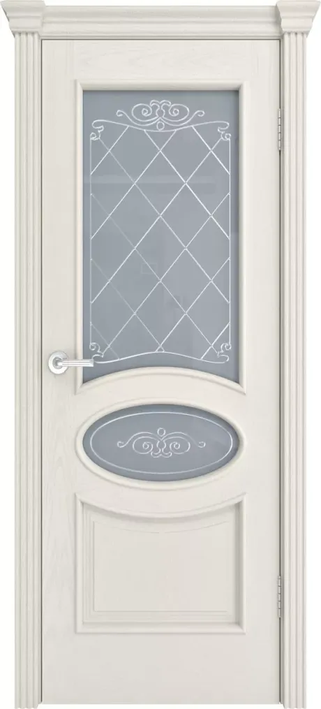 Межкомнатная дверь со стеклом Голд-7 Бьянко Шпон (Мильяна)