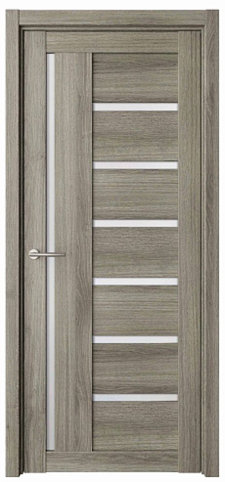 Межкомнатная дверь со стеклом Мадрид Пепельный ясень Эко-шпон Стекло мателюкс (ALBERO)