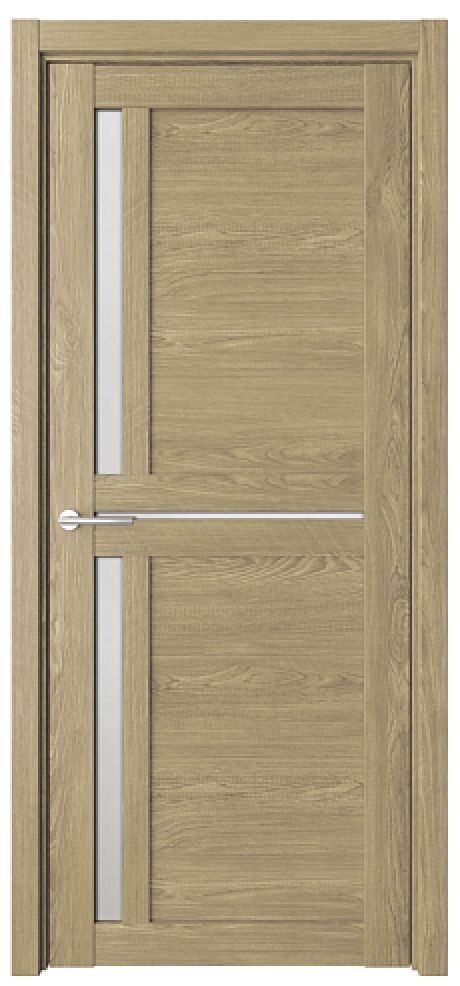 Межкомнатная дверь со стеклом Кельн Натуральный дуб Эко-шпон Стекло мателюкс (ALBERO)