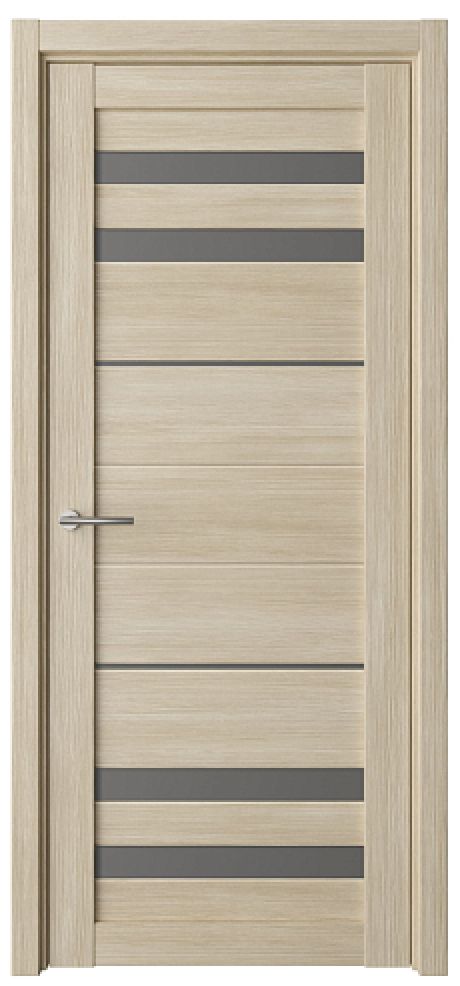 Межкомнатная дверь со стеклом Пекин Лиственница мокко Эко-шпон Стекло графитовое (ALBERO)