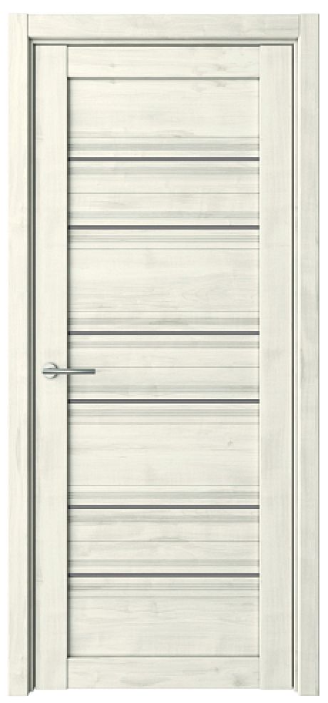Межкомнатная дверь со стеклом Техас ширина 70 см Жемчужный Soft Touch (ALBERO)
