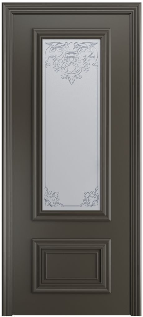 Межкомнатная дверь со стеклом Неаполь Гриджио Эмаль (Мильяна)