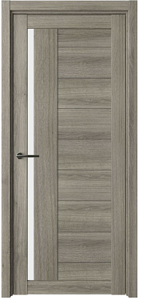 Межкомнатная дверь со стеклом Валенсия Пепельный ясень Эко-шпон Стекло белое (ALBERO)