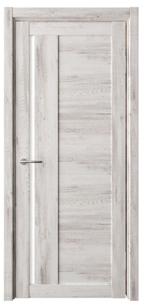 Межкомнатная дверь со стеклом Валенсия Кедр снежный Эко-шпон Стекло белое (ALBERO)