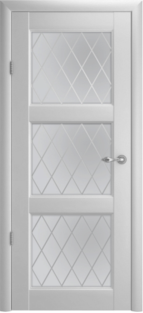 Межкомнатная дверь Эрмитаж-3 Платина Vinyl Мателюкс с алмазной гравировкой "Ромб" (ALBERO)