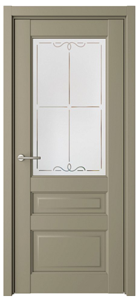 Межкомнатная дверь Эрмитаж-2 Серый Vinyl Мателюкс с алмазной гравировкой "Галерея" (ALBERO)