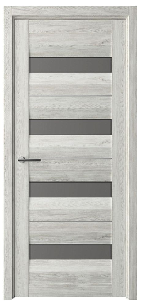 Межкомнатная дверь со стеклом Барселона Дуб нордик Эко-шпон Стекло графитовое (ALBERO)