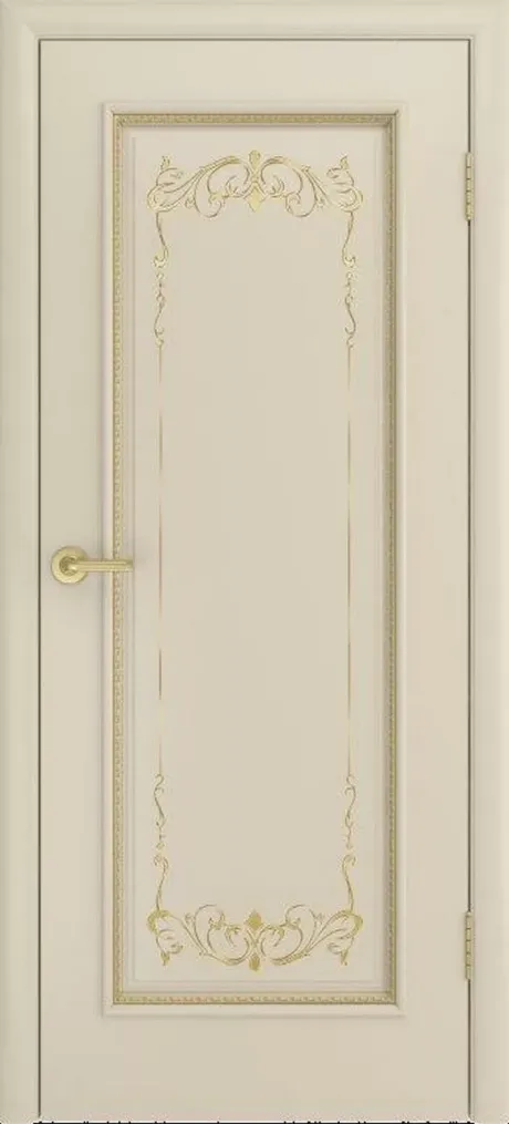 Глухая межкомнатная дверь Голд-5 Крем Эмаль (Мильяна)
