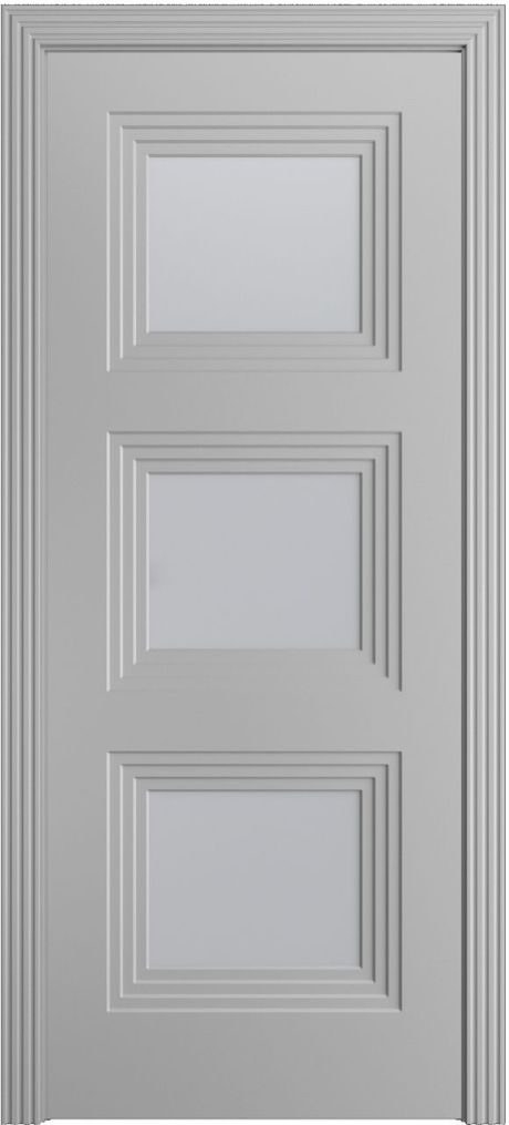 Межкомнатная дверь со стеклом Каролина Светло серая Эмаль (Бипи Дорс)