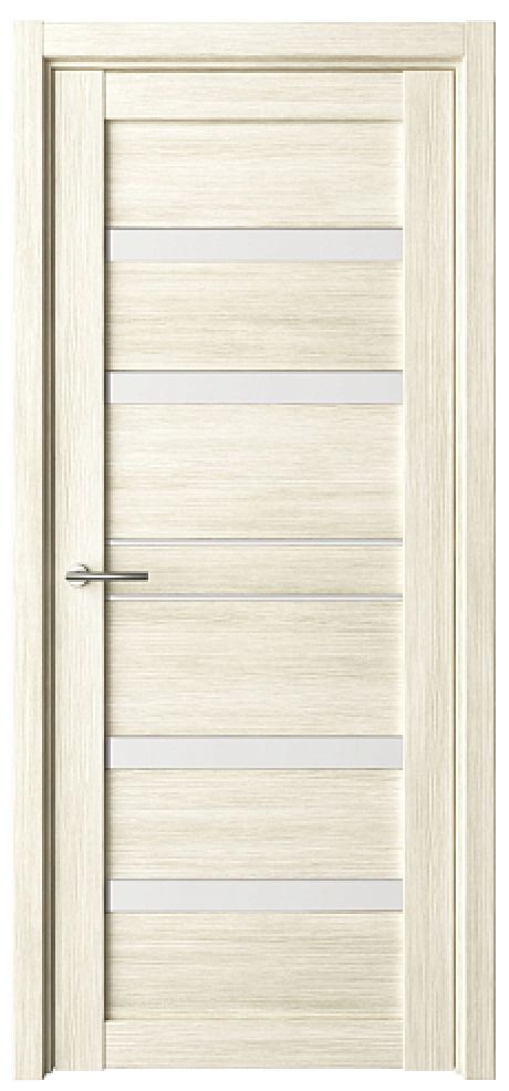 Межкомнатная дверь со стеклом Дрезден Белый кипарис Эко-шпон Стекло белое (ALBERO)