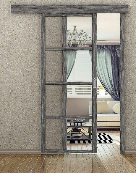 Раздвижная межкомнатная дверь остекленная Твигги V4 Bianco Veralinga (ĒLPORTA)