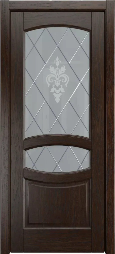 Межкомнатная дверь со стеклом София Дуб коньячный Шпон (Мильяна)
