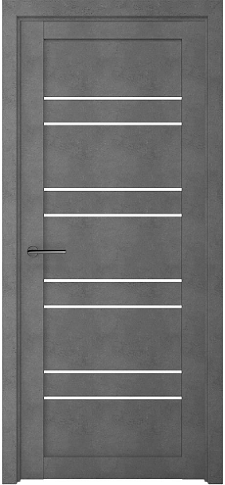 Межкомнатная дверь со стеклом Дублин Темный Бетон Стекло белое (ALBERO)