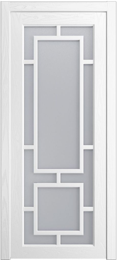 Межкомнатная дверь со стеклом Италия Белоснежный Шпон (Мильяна)