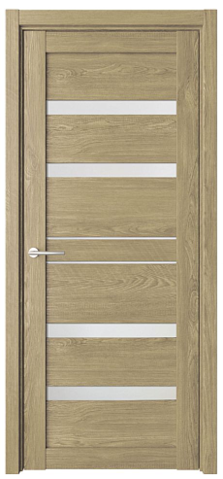 Межкомнатная дверь со стеклом Дрезден Натуральный дуб Эко-шпон Стекло мателюкс (ALBERO)