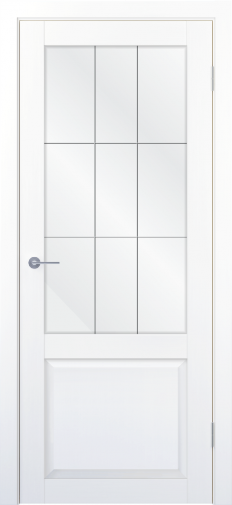 Межкомнатная дверь со стеклом Соната-02 Белый Эмалекс (Шейл Дорс)