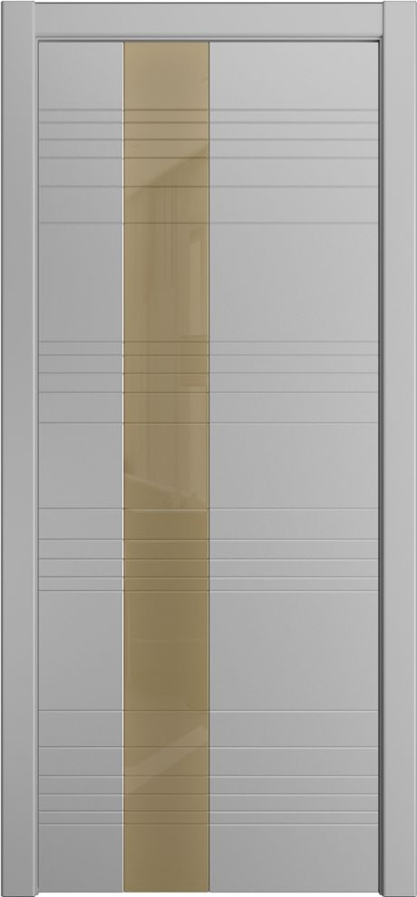 Межкомнатная дверь со стеклом ID-HL Светло серая Эмаль (Мильяна)