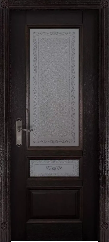 Межкомнатная дверь со стеклом Аристократ №3 Венге Массив дуба (ОКА)