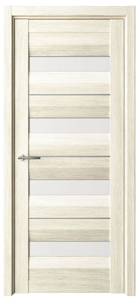 Межкомнатная дверь со стеклом Барселона Белый кипарис Эко-шпон Стекло белое (ALBERO)