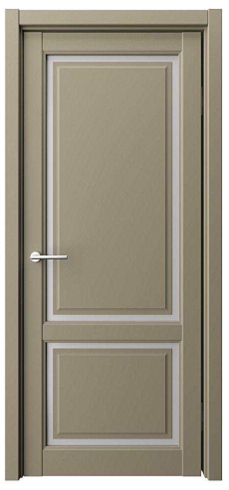 Межкомнатная дверь со стеклом Афина-2 Серый Vinyl Стекло мателюкс (ALBERO)