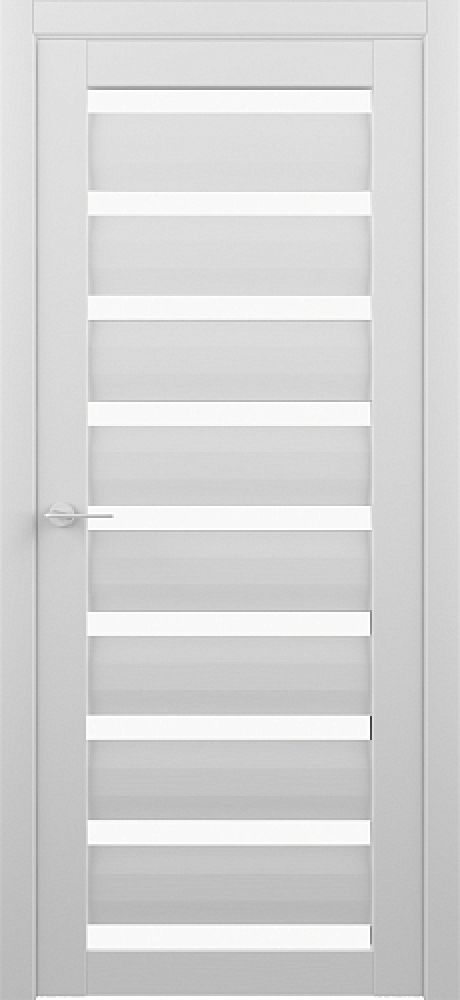 Межкомнатная дверь со стеклом Сидней Кедр снежный Эко-шпон Стекло белое (ALBERO)