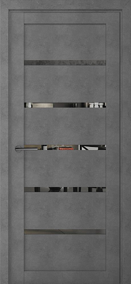 Межкомнатная дверь с зеркалом Вена Темный Бетон Зеркало (ALBERO)