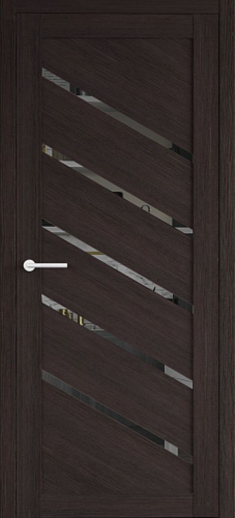 Межкомнатная дверь с зеркалом Сингапур Темный кипарис Эко-шпон Зеркало (ALBERO)