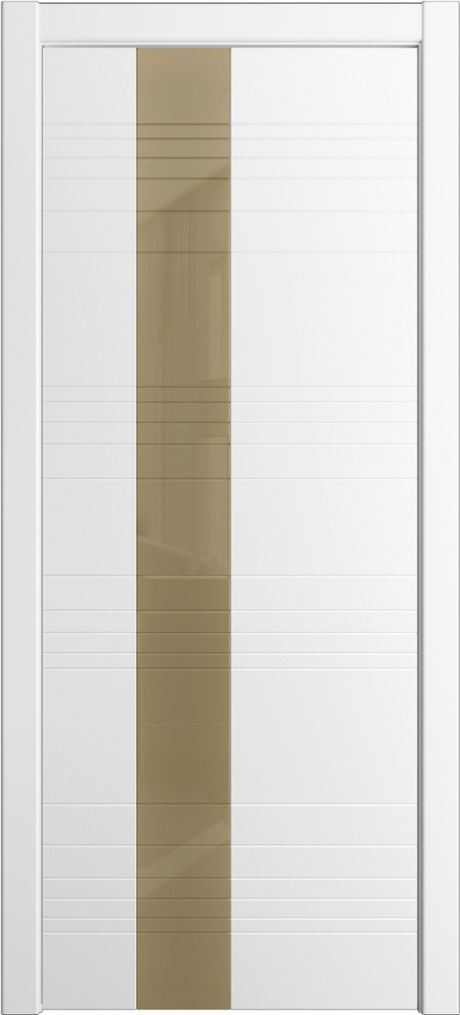 Межкомнатная дверь со стеклом ID-HL Белоснежный Эмаль (Мильяна)