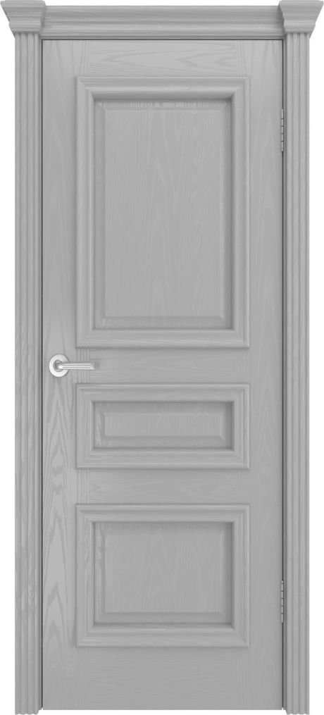 Глухая межкомнатная дверь Бристоль Сити Светло серая Шпон (Мильяна)