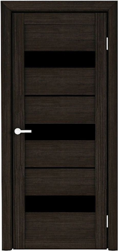 Межкомнатная дверь со стеклом Тренд Т-7 Лиственница темная Eco Tex Стекло черное (ALBERO)